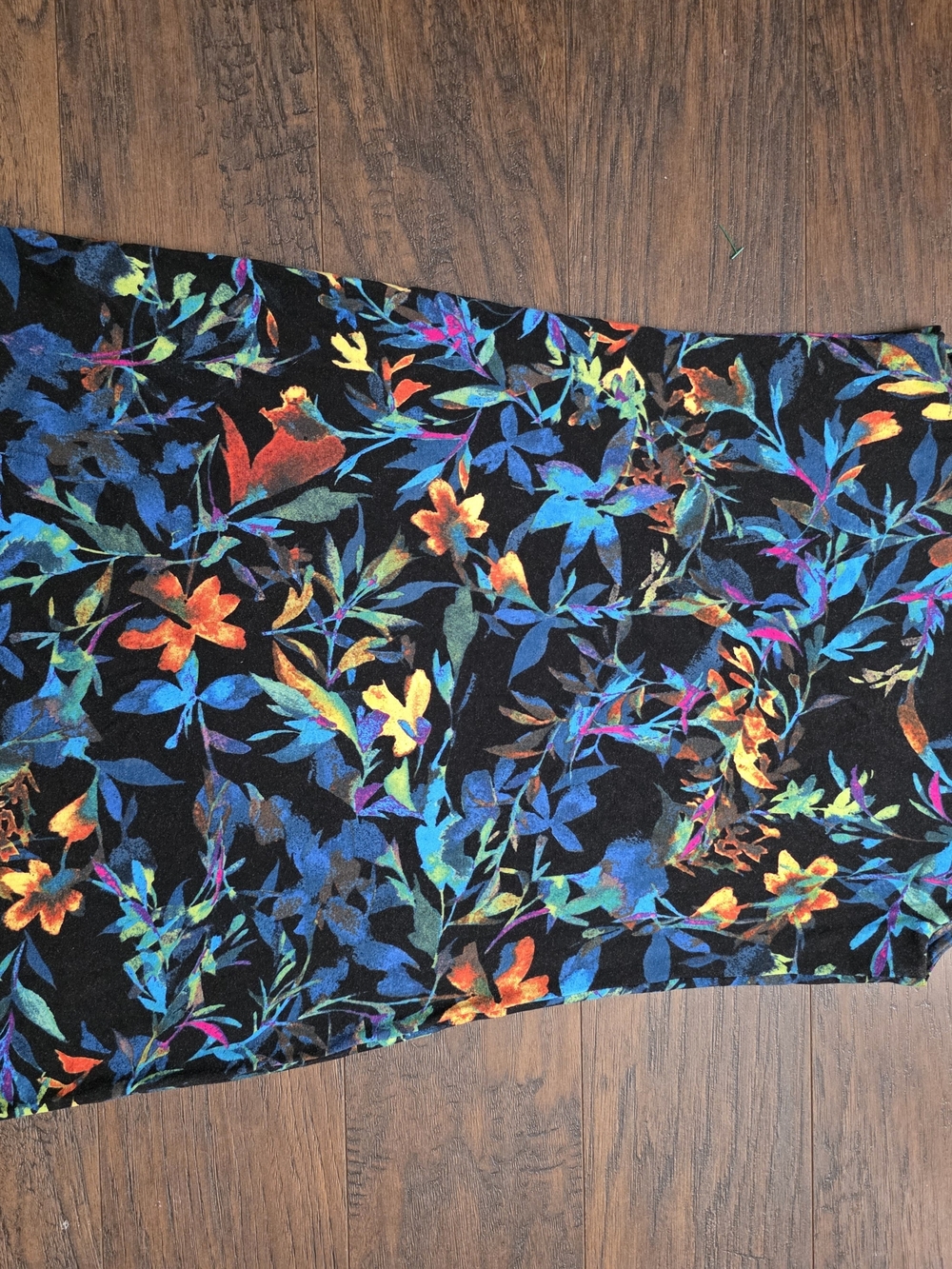 Ruff Hewn Black Floral Mini Dress with Multicolor Leaf Print - Picture 5 of 5